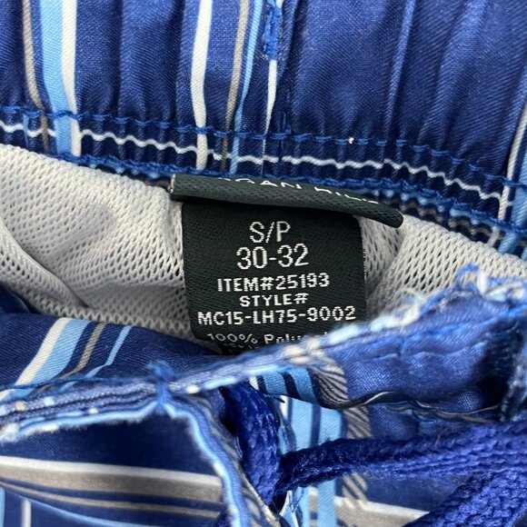 Logan Hill Swimwear Shorts Size S Blue Plaid Elastic Waist 30-32in Inseam 8in - Picture 5 of 9